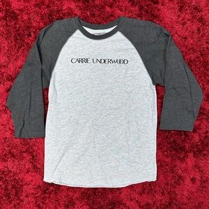 Carrie Underwood Story Teller World Tour 3/4 Sleeve Tee Grey Black Medium